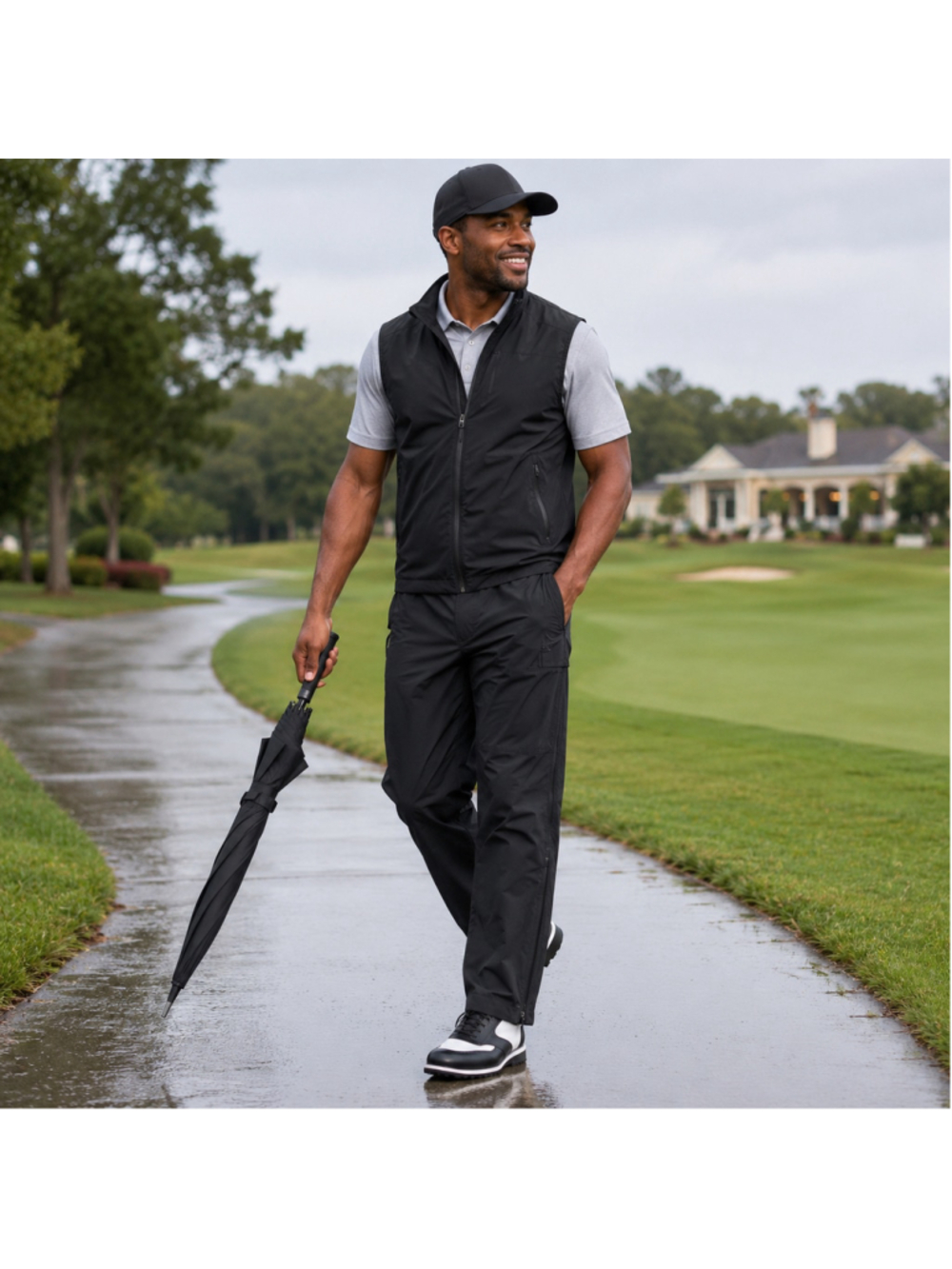 Zero Restriction Men’s M Black Waterproof Full Zip Golf Rain Pants 0135A

Descri